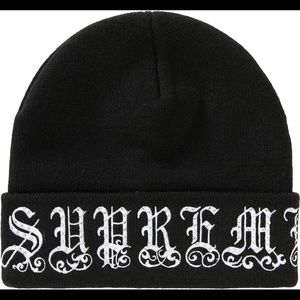Rhinestone old English supreme beanie